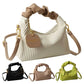Women Fashion Crossbody Bag PU Leather Pleated Cloud Small Tote Bags Casual Simple Elegant Temperament Messenger Bags